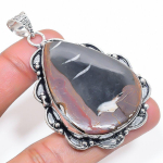 Natural Mud Crack Fossil Gemstone 925 Sterling Silver Jewelry Pendant 2.48 c3j07