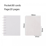 Mitme taskuga 3-tolline fotoalbum INS Style Idol Cards Kogumisraamatu Kpop kaardihoidja Lahtised lehtedega sidemega fotokaardihoidja valge