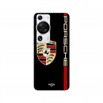 Coque de t&eacute;l&eacute;phone - MANIACASE - Huawei P60 Pro - Logo PORSCHE - Souple - Noir, Rouge, Dor&eacute;