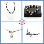 Pierres et Min&eacute;raux. Parure bijoux Bracelet Collier Perles Lapis Lazuli + Citrine 8 mm. Taille personnalisable.