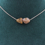 Pierres et Min&eacute;raux. Collier 2 perles Pietersite des USA. Chaine en acier inoxydable Collier femmes, hommes. Taille personnalisable.