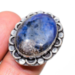 Natural Biwa Pearl Gemstone 925 Sterling Silver Jewelry Ring Size 7.5 g8d46
