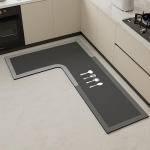 Premium L-kujulised k&ouml;&ouml;gimatid: mustust h&uuml;lgav, kergesti hooldatav, imav, kiiresti kuivav diatomiit savi majapidamiskasutuseks. 80*150cm