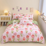 Puuvillane 4-osaline komplekt Paksendatud harjatud v&auml;rske puuvillane voodilina tekikate M&uuml;tsid Mudelid &Uuml;hiselamu 3-osaline komplekt 1.8m