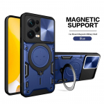 Poco X5 Pro 5G korpuse liugkaamera objektiivi armor telefoni&uuml;mbriste jaoks Poko Little X5 X 5 Pro X5pro magnetilise hoidiku r&otilde;nga kaitsekate For Poco X5 sinine