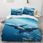 3D Lennuki Voodipesu Komplekt, Sulet&auml;idisega Tekikott Padjap&uuml;&uuml;riga, &Uuml;heinimesevoodi, Kaheinimesevoodi, T&auml;issuurus Kodu Kaunistus Kingitus Baby 100x135cm