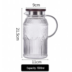 Lux klaasist kuumakindel k&auml;epidemega k&uuml;lmaveekeetja &ndash; suure mahutavusega loominguline teekann koju v&otilde;i elutuppa