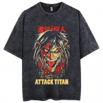 Anime Attack On Titan T-s&auml;rk Hip Hop Oversized Streetwear Vintage tr&uuml;kitud pestud l&uuml;hikeste varrukatega T-s&auml;rgi topid S