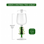 J&otilde;ulupuu veiniklaasid &ndash; pidulik 2, 10 untsi tumeroheliste pokaalidega komplekt &ndash; ideaalne j&otilde;ulukink ja -kaunistus &ndash; elegantsed Bordeaux&rsquo; klaasn&otilde;ud 301-400ml