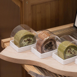 10 tk Mousse koogikarp kaanega &Scaron;veitsi rull-magustoidu pakkekarbid Pulma-s&uuml;nnip&auml;eva Baby Shower Party toidu s&auml;ilituskonteinerid 9.5x7.5x7.5cm