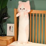 Kawaii pehme pikk kass magamiseks kontoripadi pl&uuml;&uuml;sist m&auml;nguasjad t&auml;idisega seljatugi diivanipadi kodu kaunistus j&otilde;ulukink nukk lastele t&uuml;drukutele 80cm roosa