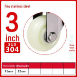 Tugevast 304 roostevabast terasest nailonist ratas piduriga - suurused 4, 5, 6, 8 , veekindel, universaalne rull.