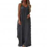 Women's Loose Jumpsuits Overalls Adjustable Straps Baggy Jumpsuits Casual Wide Leg Romper with Pockets Boho Flowy Palazzo Pants XXL tumehall v&auml;rv