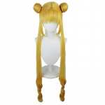 Serena Tsukino Usagi Cosplay Parukas Annie 130cm Blond H&otilde;bedane Kaks Pikka Patsi Kuuma-kindel S&uuml;nteetiline Juustest Parukad + Parukakate One Size