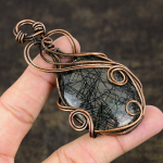 Black Rutile Handmade Copper Wire Wrap Jewelry Pendant 3.39 f6w86