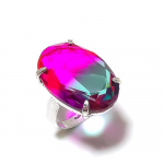 Bi-Color Tourmaline Handmade 925 Sterling Silver Jewelry Ring Size 8 s3u46