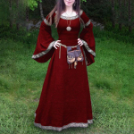 Naiste keskaegne renessanss pikk maksikleit vintage flare varrukatega gooti peokleidid 2XL