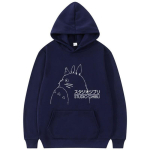 Jaapan Anime Minu naaber Totoro Hoodie Studio Ghibli Oversized dressipluus Mood Unisex Kawaii Streetwear Koomiks Armsad kapuutsid M black
