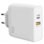 USB-C v&otilde;rgulaadija - BOOLING - 65W - PD 33W - QC 3.0 - &Uuml;hildub Xiaomi Redmi 13C/Note 13/Note 13 Pro+ valge