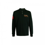 Polo Ralph Lauren Letter Knight Muster N&ouml;&ouml;pidega Pikkade Varrukatega Polo S&auml;rk Meeste pealisr&otilde;ivad Must 710814769-001 XS