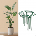 8 Pieces Plant Support Stakes Metal Garden Rings Half Round Easy to Install Stake for 35cmx20cm