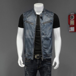 Meeste teksajakk Mootorratturi vest Retro mood Mootorratturi s&otilde;iduriietus Vabaaja mitmek&uuml;lgne teksast vest Meeste riided 6XL