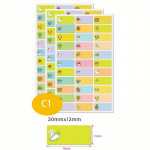 50m/Rull Kohandatud Nimesilt Kohandatavad Kleebised Veekindlad Personaaliseeritud Sildid Koolitarbed Erinevad Mustrid Loomasilt C2
