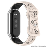 Naiste silikoonist lilledega 3D-graveeringuga k&auml;ev&otilde;ru Xiaomi Band 10 NFC nutikellale, hingav kellarihm Xiaomi Band 9 8 NFC rihmale Mi Smart Band 8/8NFC
