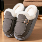 M&auml;luvahust sussid naistele seemisnahast platvorm EVA tald soojad kodujalatsid talv libisemiskindlad mugavad 42-43 hall