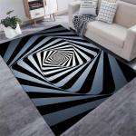 3D stereoskoopiline illusioon mustvalge visuaalne vaip elutuba magamistuba teelaud diivan p&otilde;randamatt 80*120cm