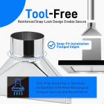 Duct Transition Galvanized Transition, Rectangular to Round Adapter, Vent Adapter for 150mm Diameter