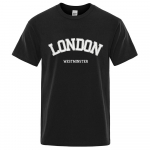 London Westminster Street Kiriisega Topid Meeste Mood &Uuml;mar kaelusega T-s&auml;rk Hip Hop Higi Puuvillased T-s&auml;rgid Vabaaja Suuruses Mehed 80403 XXXXXL must