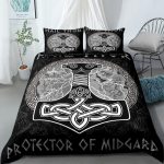 Viikingid Yggdrasil Fenrir Hunt Voodipesukomplekt King Queen Double Full Twin &Uuml;he Inimese Suurus M&uuml;toloogia S&uuml;mbolid Ruunid Voodipesu Komplekt 140x200cm gray