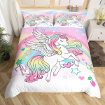 &Uuml;kssarviku tekikottide komplekt Multikas Galaxy Rainbow v&auml;rviline &uuml;kssarvik armas romantiline teema lastele, t&uuml;drukutele, pol&uuml;estrist lohukott 140x200cm 3pcs white