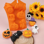 Halloweeni vormid Mittekleepuvad silikoonist k&otilde;rvitsa vormid pealuu nahkhiire kummituse kuju &scaron;okolaadikommivormi k&uuml;psetuskoogi puding k&uuml;psise koogikesi 1PCS