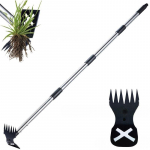 Puller Tool with Long Handle - 60 Manual er Remover Tool, 2 in 1 Hand Rake and Garden Hoe for Gardening one size