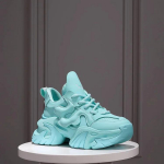 Luksuslikud spordi- ja vabaajajalatsid naistele uue k&otilde;rgust lisava ja mitmek&uuml;lgse moega, trendikad paksu tallaga v&auml;ikesed valged kingad 35 taevasinine v&auml;rv