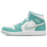 Air Jordan 1 Mid Merev&auml;eroheline Naiste Tennised Valge Pesta-Teal M&uuml;ndiroheline-Vaht DV2229-300 36