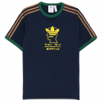 Adidas Originals X Brain Dead Koost&ouml;&ouml; SS25 Logo Kolm Triipu L&uuml;hikeste Varrukatega T-s&auml;rk Meeste Topid Tumesinine JN2412 XS