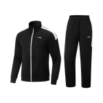 Li Ning Lauatennise seeria kapuutsita kootud dressipluus Vabaaja spordidress Unisex dressipluus Must AWEV003-1 4XL
