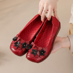 Moodsad uued ehtsast nahast kiilkontsaga pumbad naistele keskmise kontsaga pumbad slip-on ballerinad eakale naisele retro mokassiinid naiste lame talla s&uuml;gava varba king 35