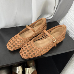 Moodne SUOJIALUN 2025 Suvi Uus Br&auml;nd Naiste Lamedad Kingad Moodne Kootud &Otilde;&otilde;nes Slip-On Mary Jane Ballett Daamide Lamedad Kingad Pehme Kleidi &Uuml;ksik S 36 pruun