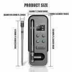 2025 Uus Nutikas Bluetooth BBQ Termomeeter - Juhtmevaba Liha Termomeeter K&ouml;&ouml;gi Toiduvalmistamiseks, Toidu Temperatuuri J&auml;lgimiseks must