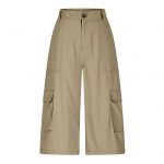 Naiste l&uuml;hendatud p&uuml;ksid keskmise v&ouml;&ouml;kohaga sirge laia s&auml;&auml;rega vabaaja p&uuml;ksid taskutega jooga jooksmine jalgrattas&otilde;it p&uuml;ksid S khaki