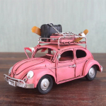 Uus Plekist P&otilde;rnikas Klassikalise Auto Mudel Retro Auto RV Mudel K&auml;sitsi Valmistatud Dekoratsioon Pulmakink 15x7x8cm pink