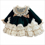 T&uuml;druk Sametpits Lolita Printsessikleit Imik V&auml;ikelaps Laps Vintage Elegantne Vibu T&uuml;ll Vestido J&otilde;ulud Beebi 140cm