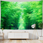 Palmileht Roheline Botaanika Gobel&auml;&auml;n Jahubanaanilehed Troopiliste vihmametsade taimed Kagu-Aasias Seinaripp seinavaip Seinariie W150xH130cm