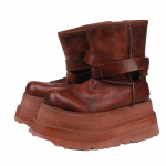 Naiste 2025 k&otilde;rgust suurendavad Martin saapad - Pesitud veisenaha platvormiga pahkluusaapad pandla ja paksude talladega 39 pruun