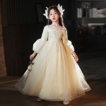 Luksuslik lillede t&uuml;druku kleit - Printsessi s&uuml;nnip&auml;eva- ja pulmakleit klaveriesinemisteks 120 cm