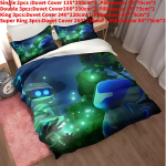 Astro Bot Koomiks Voodipesu Tekikott Padjap&uuml;&uuml;ride Komplekt &Uuml;hekohaline Magamistuba Kahekohaline Style G,King(240x220cm)